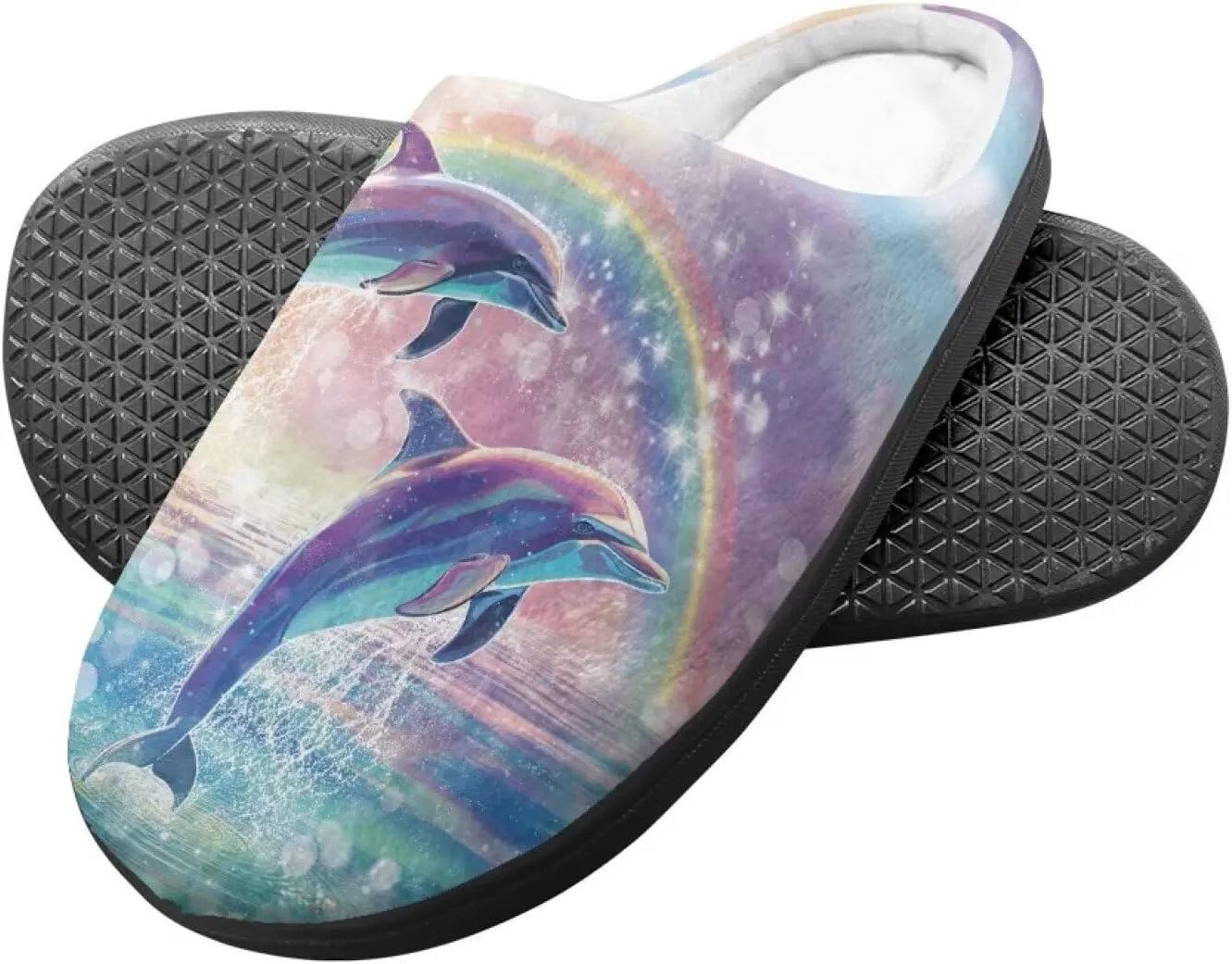 Girls Plush House Slippers Soft Comfort Slippers Warm Lightweight Home Shoes Non Slip Bedroom Shoes Cute Print Slippers Washable for Indoor Outdoor US 9-15