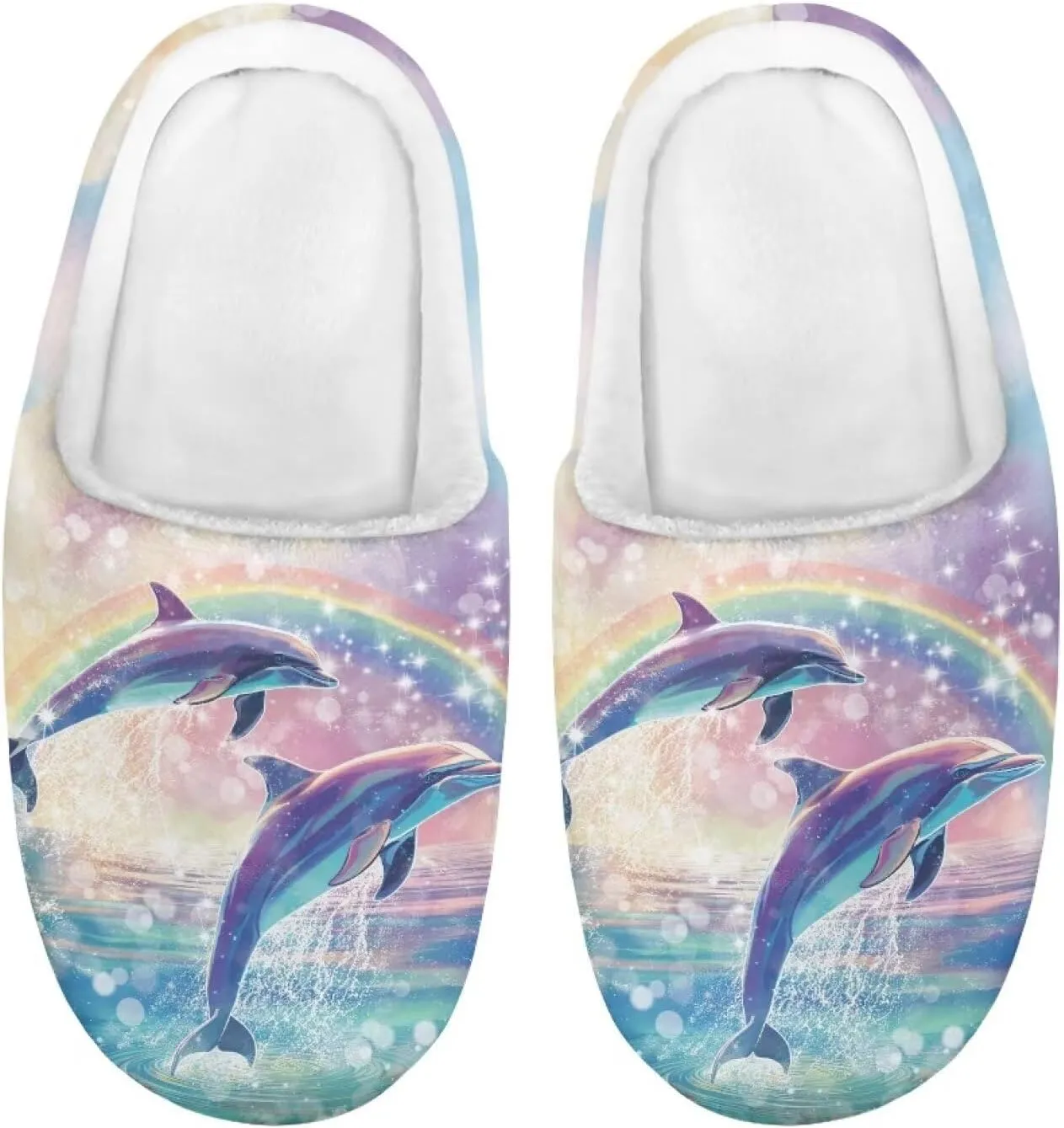 Girls Plush House Slippers Soft Comfort Slippers Warm Lightweight Home Shoes Non Slip Bedroom Shoes Cute Print Slippers Washable for Indoor Outdoor US 9-15