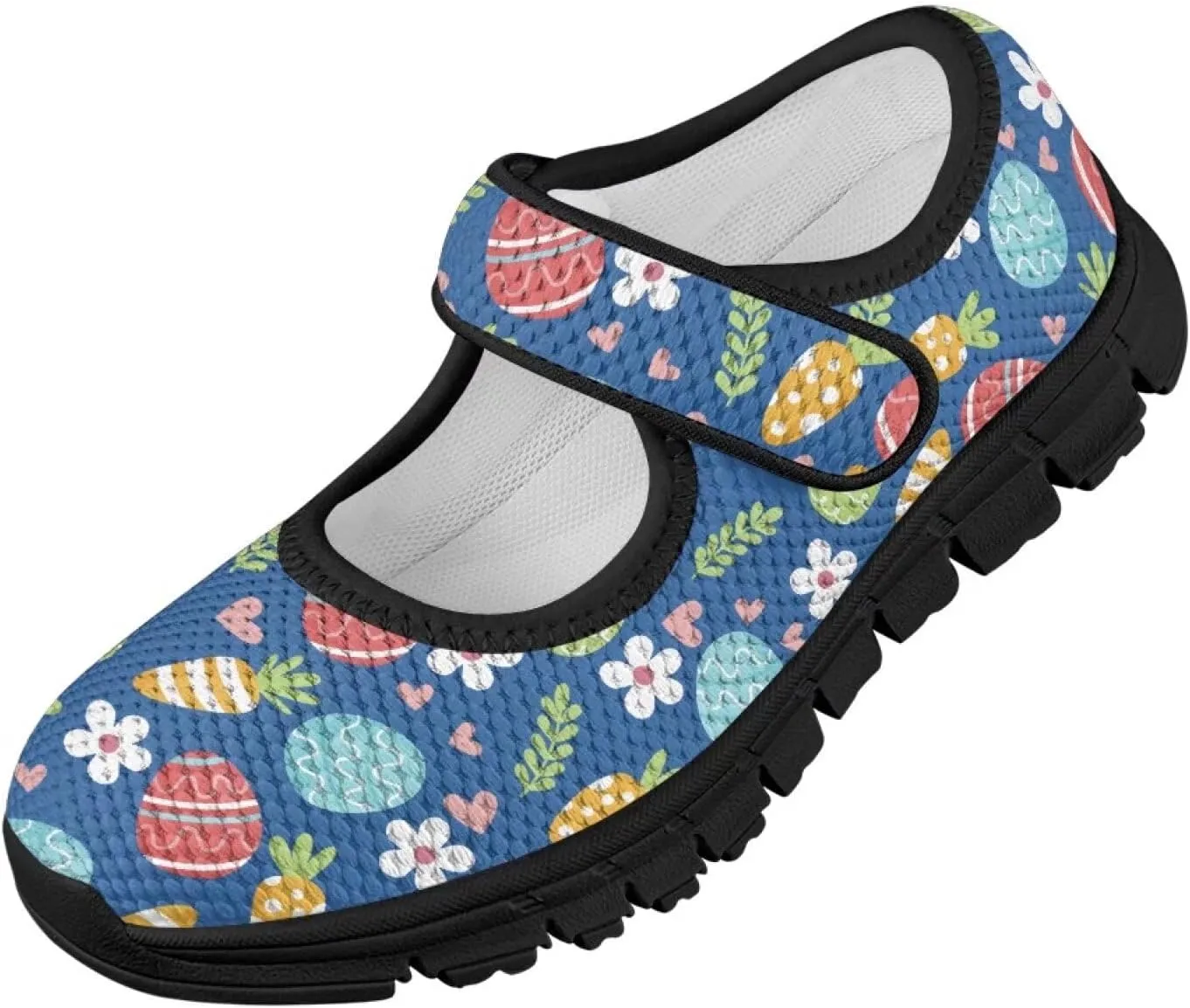 Girls Slip On Casual Shoes St. Patrick's Day Easter Shoes Comfort Non Slip Travel Walking Shoe Mesh Sneaker Black Sole US 11-15