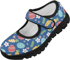 Girls Slip On Casual Shoes St. Patrick's Day Easter Shoes Comfort Non Slip Travel Walking Shoe Mesh Sneaker Black Sole US 11-15