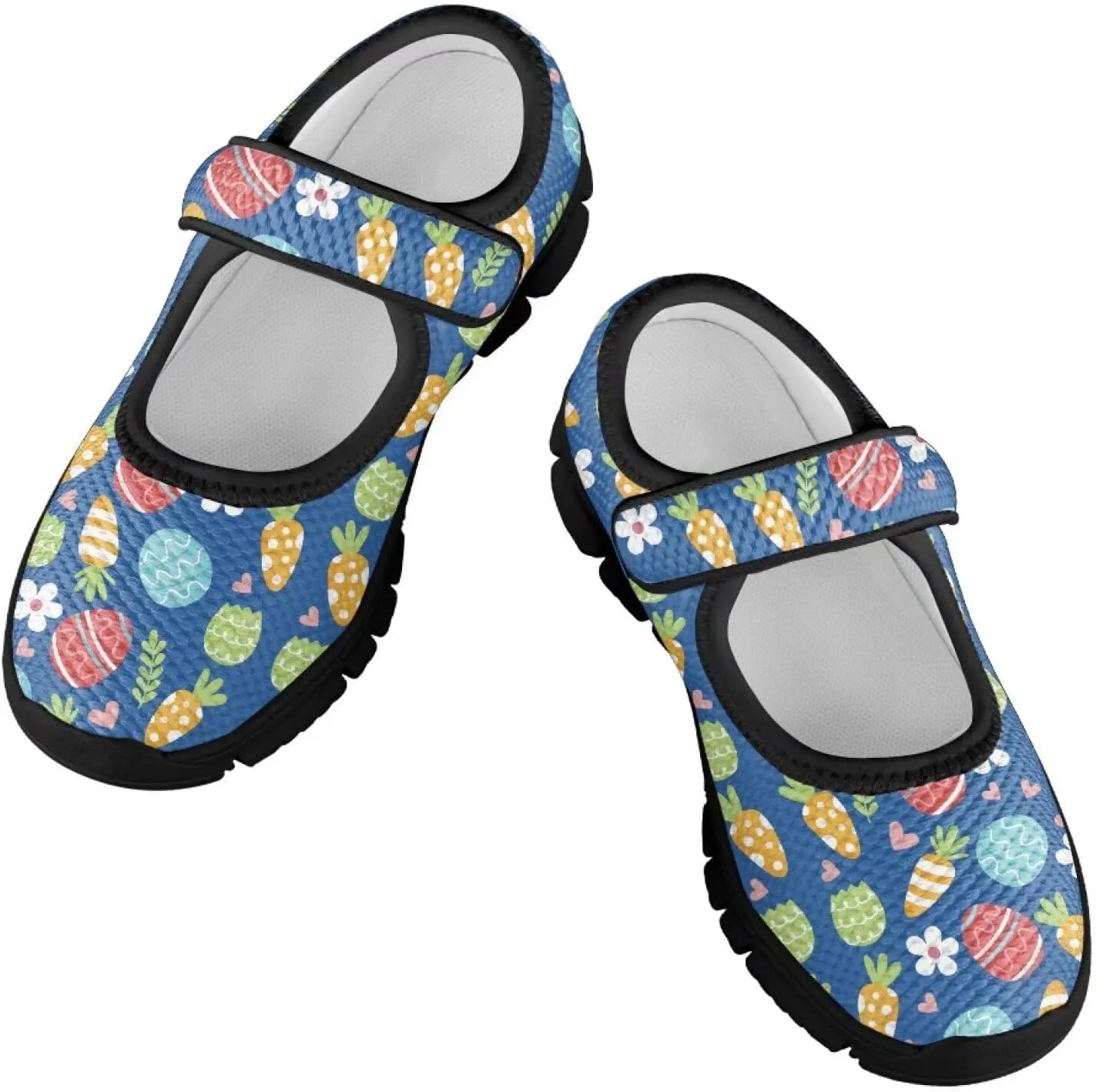 Girls Slip On Casual Shoes St. Patrick's Day Easter Shoes Comfort Non Slip Travel Walking Shoe Mesh Sneaker Black Sole US 11-15