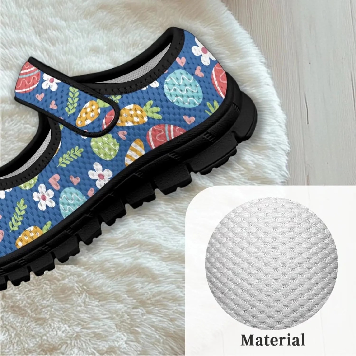 Girls Slip On Casual Shoes St. Patrick's Day Easter Shoes Comfort Non Slip Travel Walking Shoe Mesh Sneaker Black Sole US 11-15