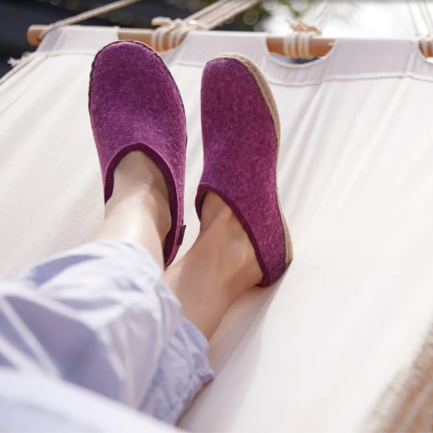 Glerups The Slip On Cranberry - Leather Sole