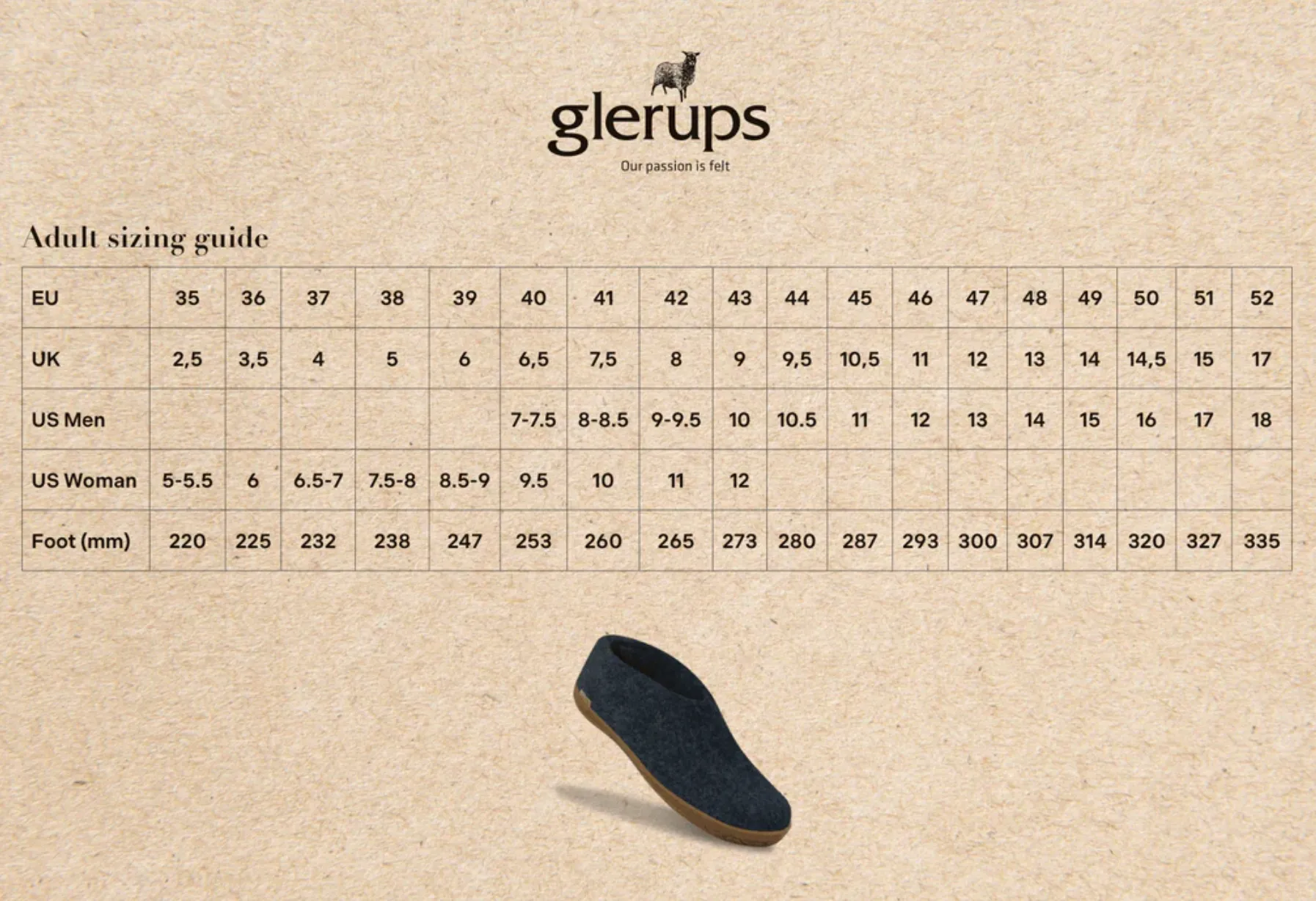 Glerups The Slip On Cranberry - Leather Sole