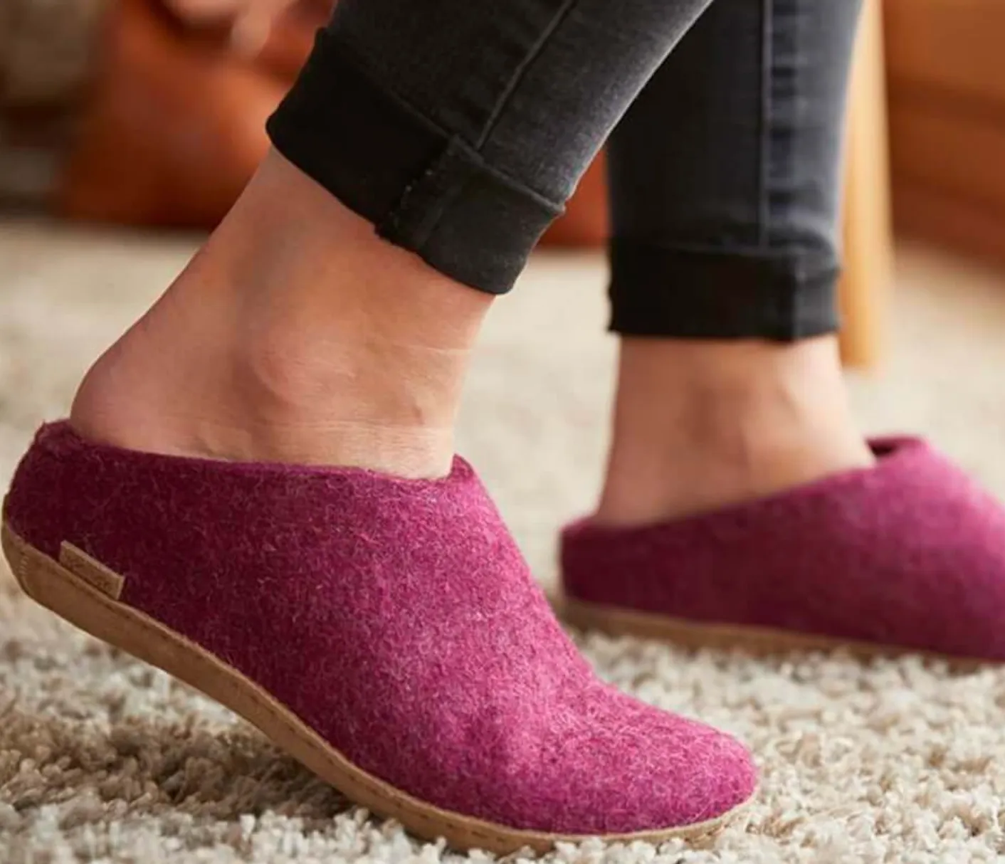 Glerups The Slip On Cranberry - Leather Sole