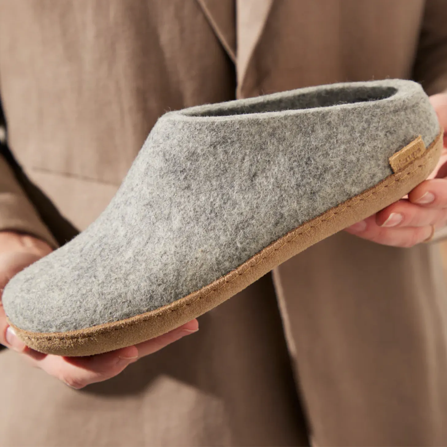 Glerups The Slip On Grey - Leather Sole