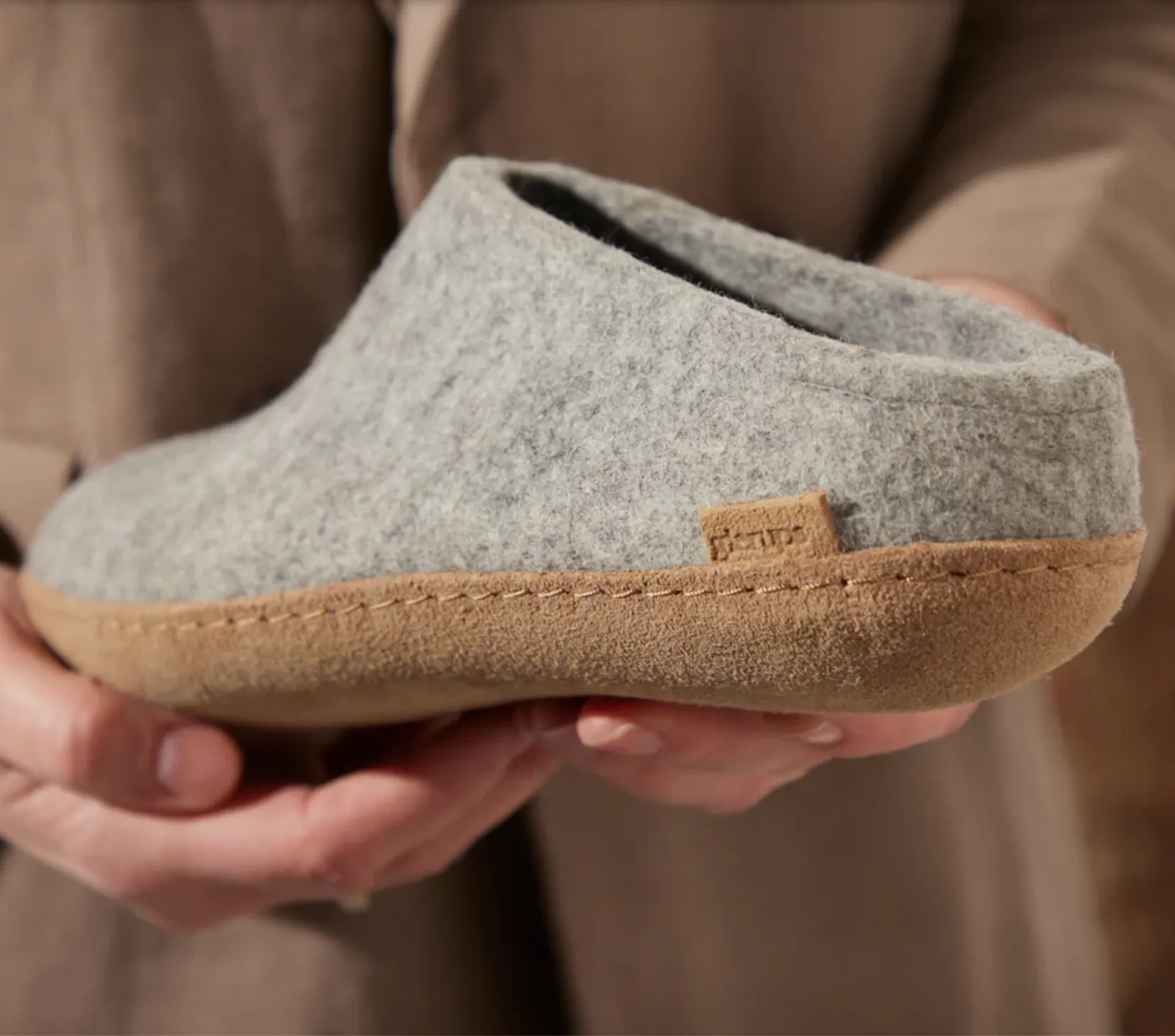 Glerups The Slip On Grey - Leather Sole