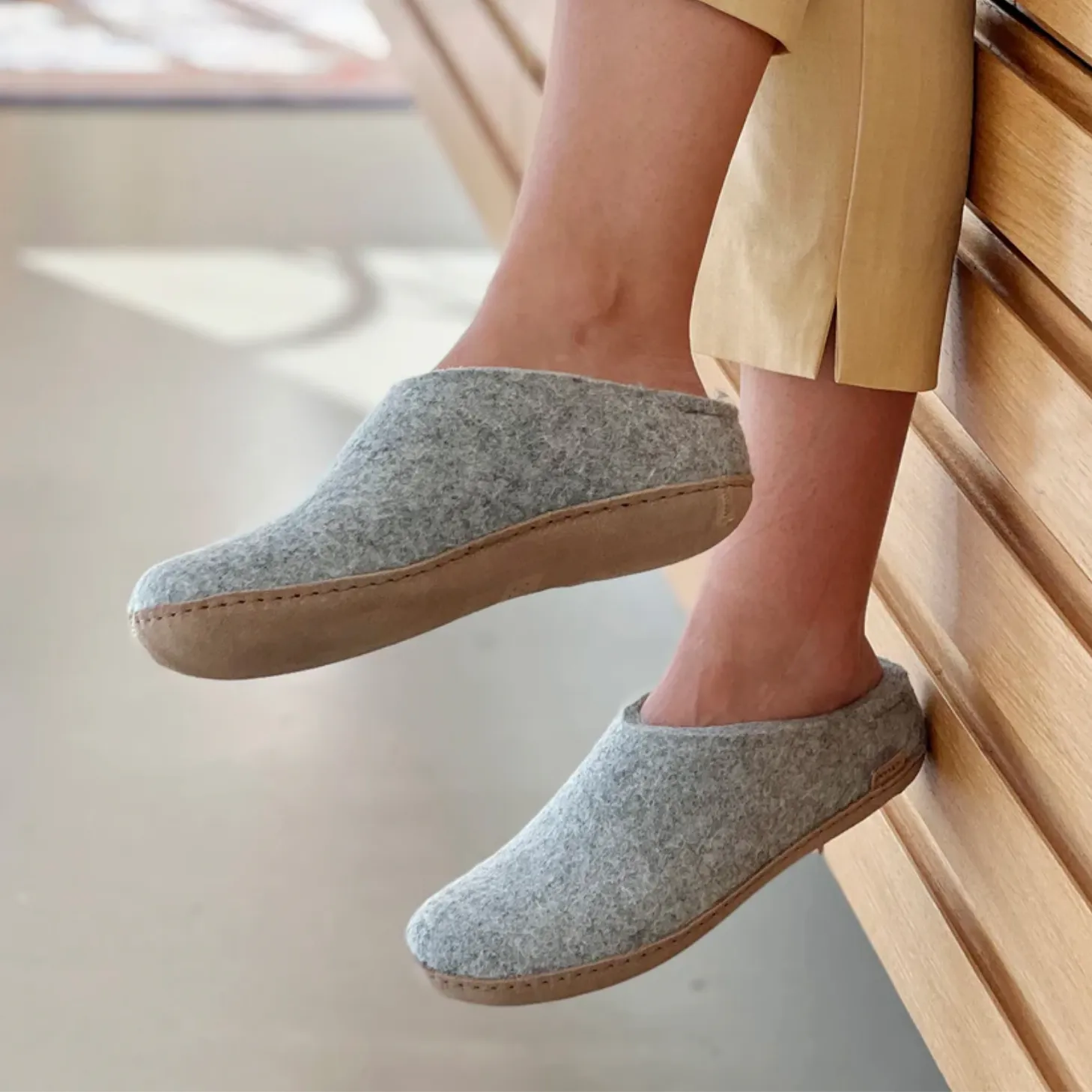 Glerups The Slip On Grey - Leather Sole