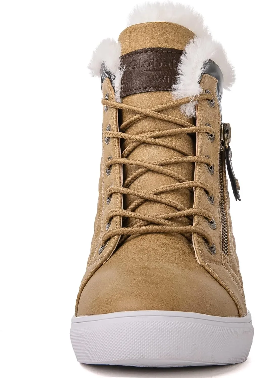 GLOBALWIN Women’s Platform Wedge Sneakers Outdoor Anti-Slip Winter Snow Hiking Furry Ankle Boots for Women