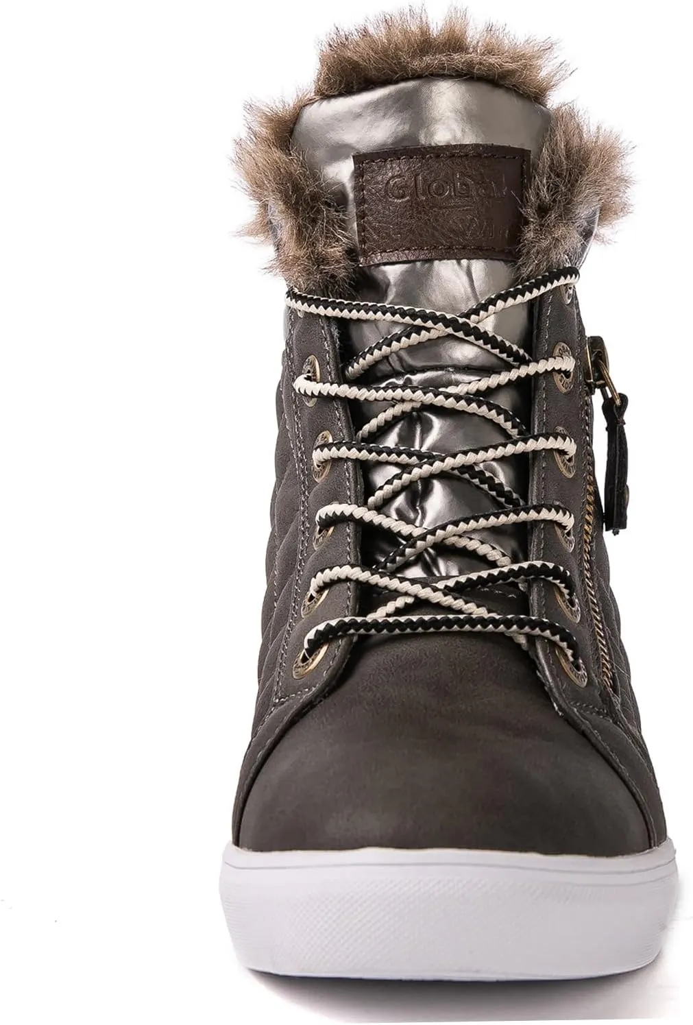 GLOBALWIN Women’s Platform Wedge Sneakers Outdoor Anti-Slip Winter Snow Hiking Furry Ankle Boots for Women
