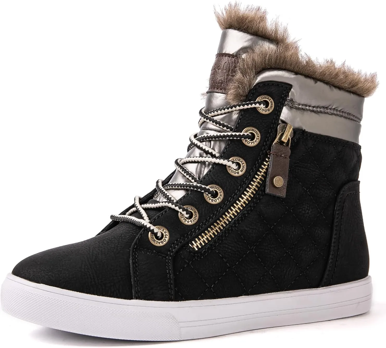 GLOBALWIN Women’s Platform Wedge Sneakers Outdoor Anti-Slip Winter Snow Hiking Furry Ankle Boots for Women