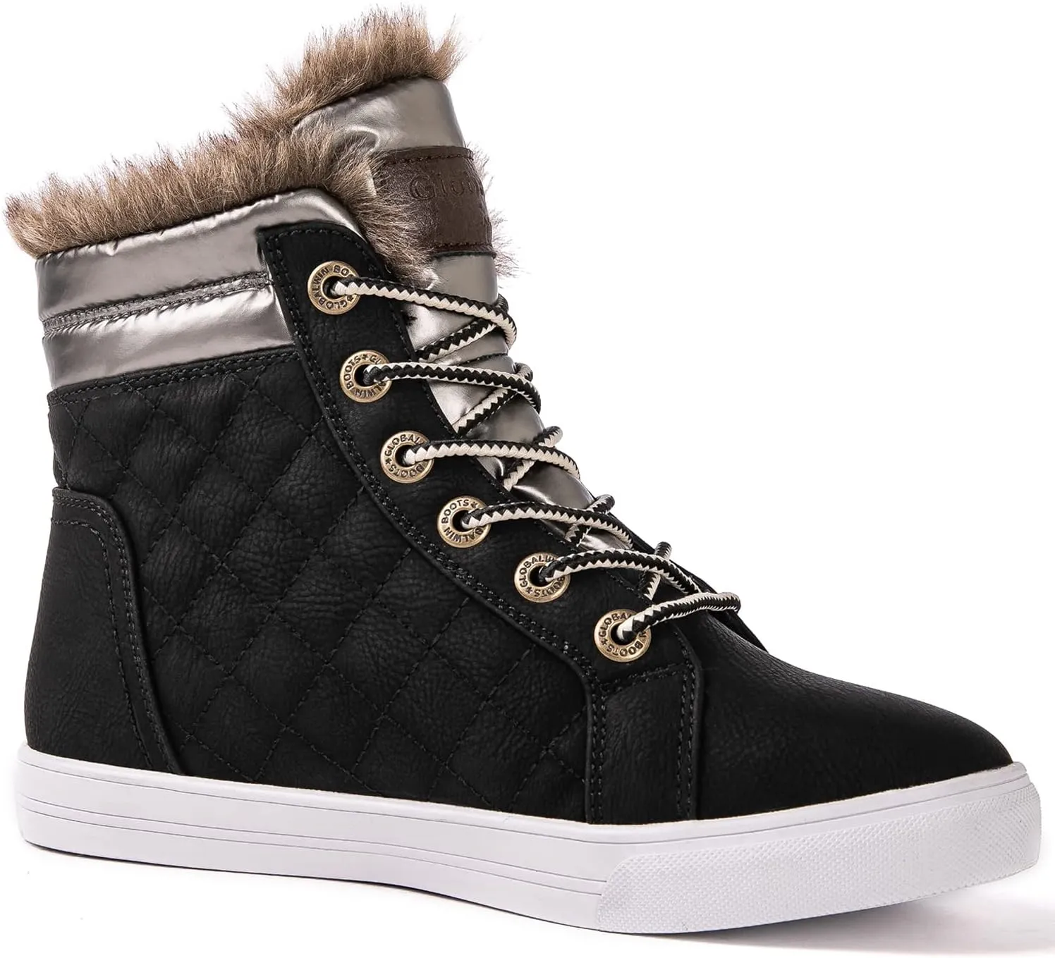GLOBALWIN Women’s Platform Wedge Sneakers Outdoor Anti-Slip Winter Snow Hiking Furry Ankle Boots for Women