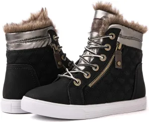 GLOBALWIN Women’s Platform Wedge Sneakers Outdoor Anti-Slip Winter Snow Hiking Furry Ankle Boots for Women