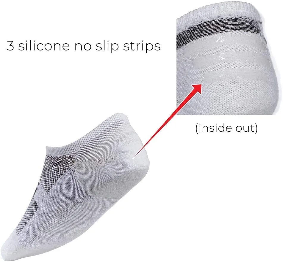 GOLBERG G Unisex No Show Socks - Low Cut Casual Cotton Socks - Multiple Sizes and Colors - Non-Slide Socks