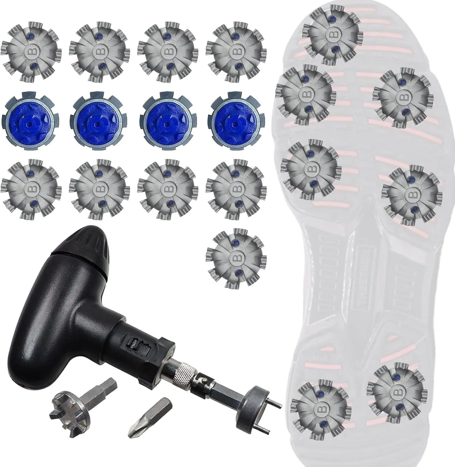 Golf Spikes Replacement Anti-Skid Soft Cleats Studs for Men Women Golf Shoes, Easy to Change