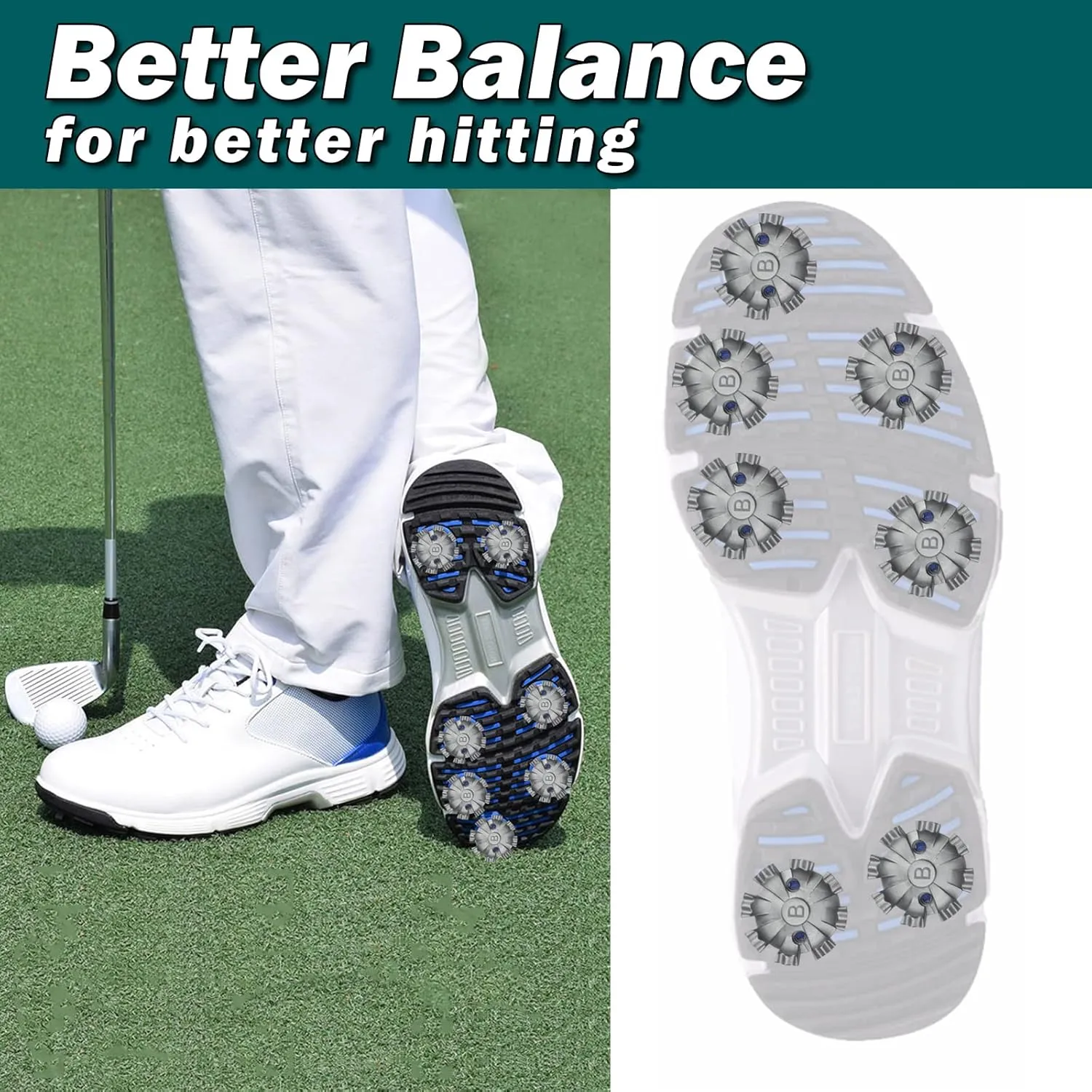Golf Spikes Replacement Anti-Skid Soft Cleats Studs for Men Women Golf Shoes, Easy to Change
