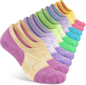 Gonii No Show Socks Womens Athletic Compression Running Low Cut Cushioned Socks 5 Pairs