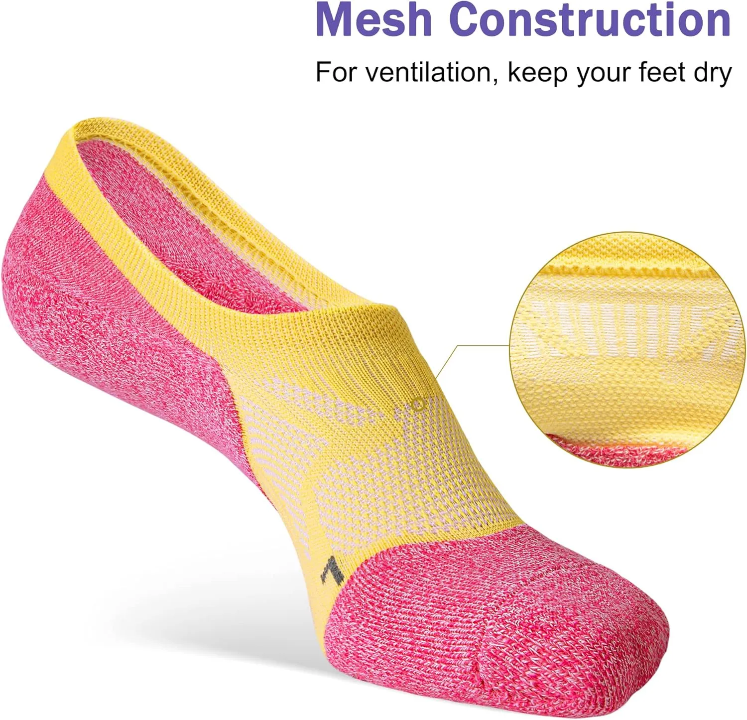 Gonii No Show Socks Womens Athletic Compression Running Low Cut Cushioned Socks 5 Pairs