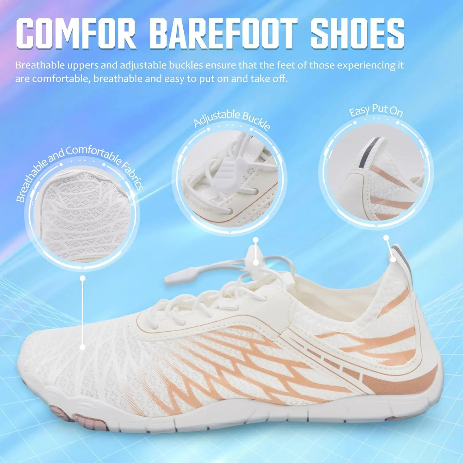 Grounding Shoes for Women, Hike Grounded Footwear for Men, Wide Toe Box Non-Slip Breathable Quick Dry Barefoot Shoes