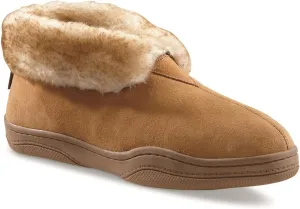 Guide Gear Mens Bootie Slippers, Suede Soft Cushioned Bedroom House Shoes with Rubber Sole and Wool Blend Lining for Indoor Outdoor Use
