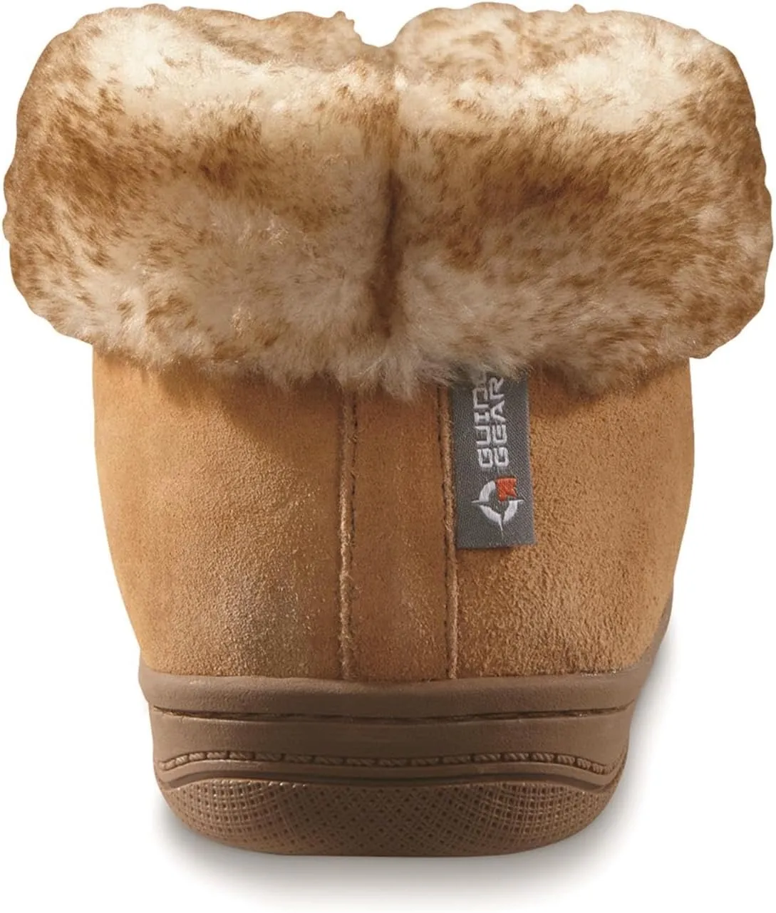 Guide Gear Mens Bootie Slippers, Suede Soft Cushioned Bedroom House Shoes with Rubber Sole and Wool Blend Lining for Indoor Outdoor Use