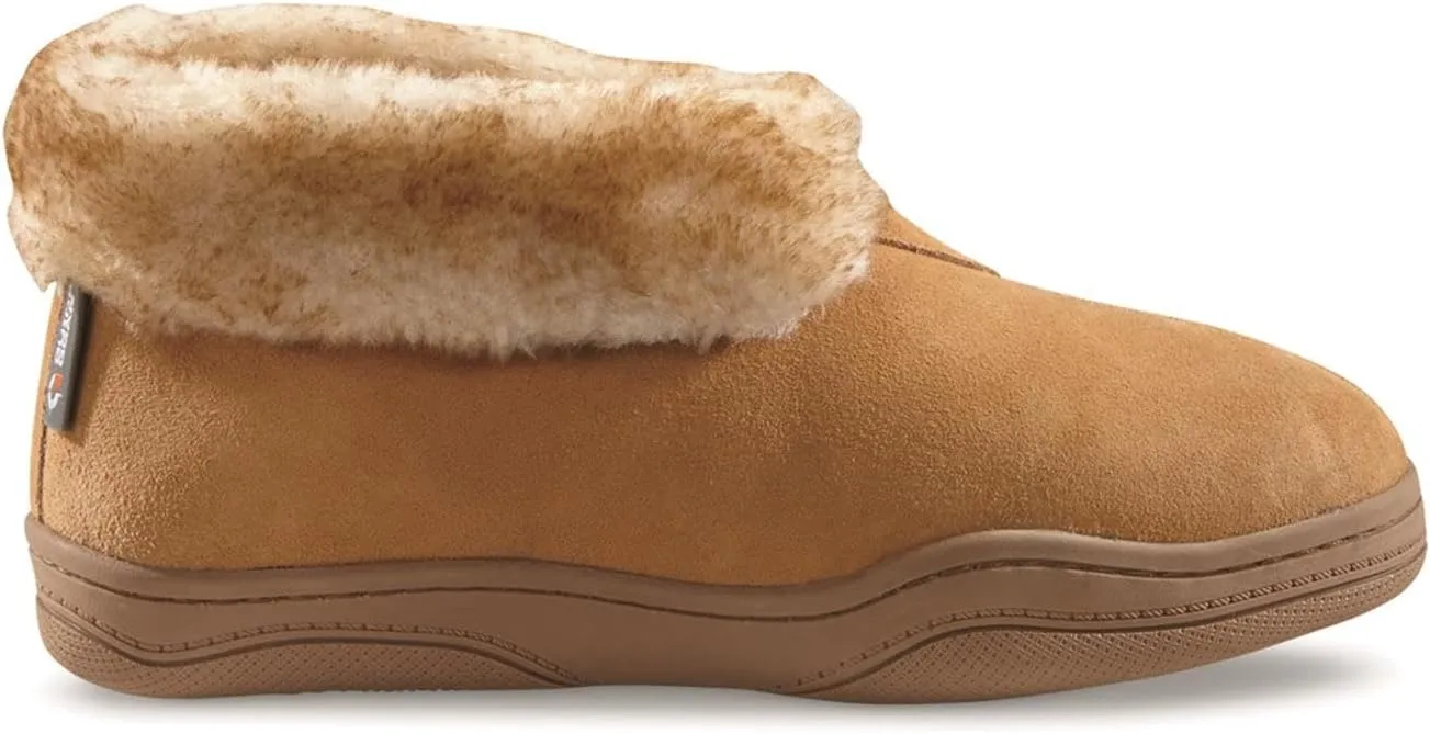 Guide Gear Mens Bootie Slippers, Suede Soft Cushioned Bedroom House Shoes with Rubber Sole and Wool Blend Lining for Indoor Outdoor Use