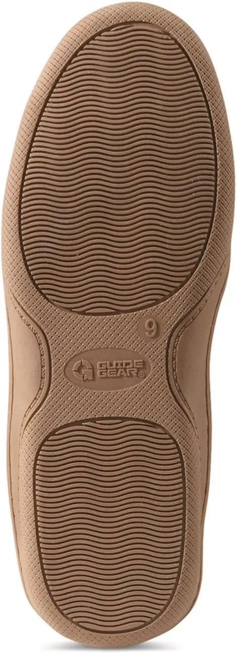Guide Gear Mens Bootie Slippers, Suede Soft Cushioned Bedroom House Shoes with Rubber Sole and Wool Blend Lining for Indoor Outdoor Use