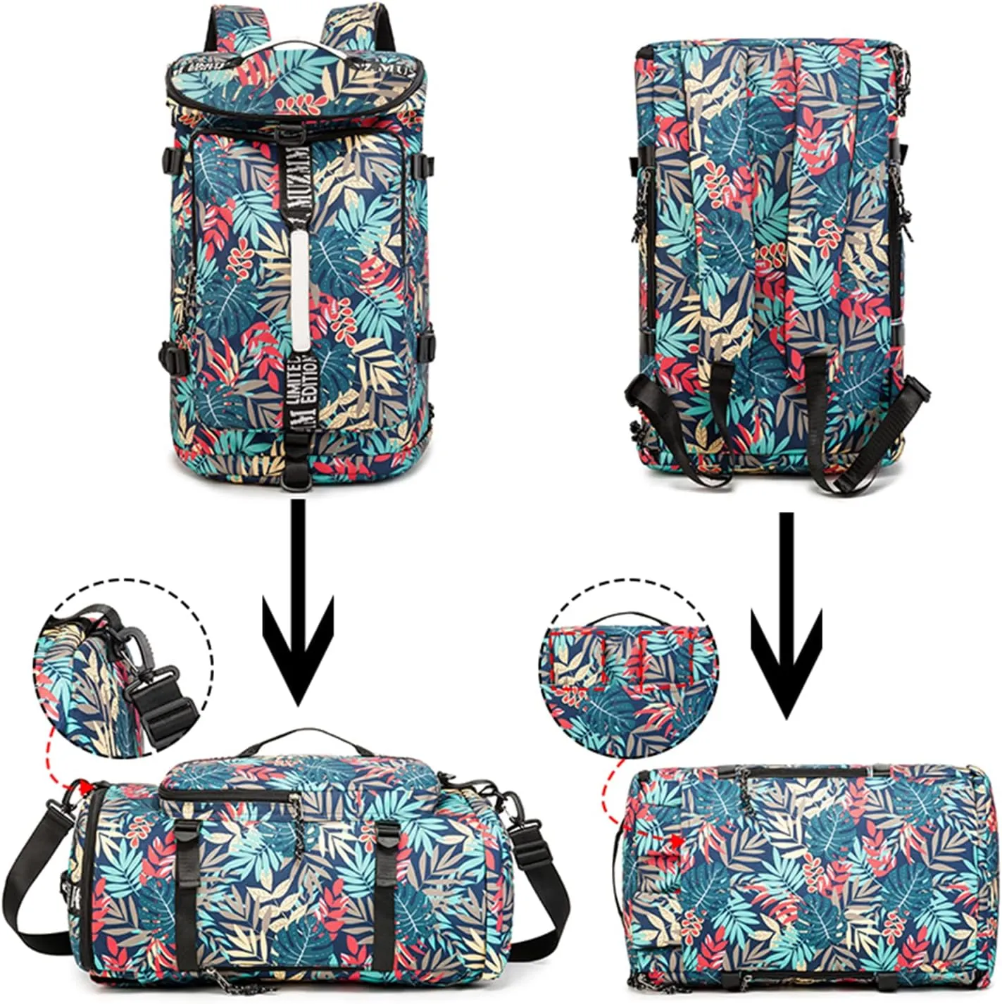 Gym Bag Duffle Backpack Suitable for Hiking,Camping, Travel 40L Large Capacity Trendy Cool Laptop Lightweight Backpack for Men and Women (Blue)…