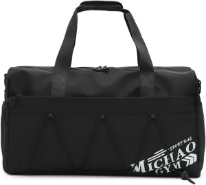 Gym Bag for Men Women, Waterproof Sports Duffle Bag with Shoe Compartment & Wet Pocket, Small Travel Duffel Bag Overnight Carry on Weekender bag for Workout, Fitness, Overnight, Yoga - Black