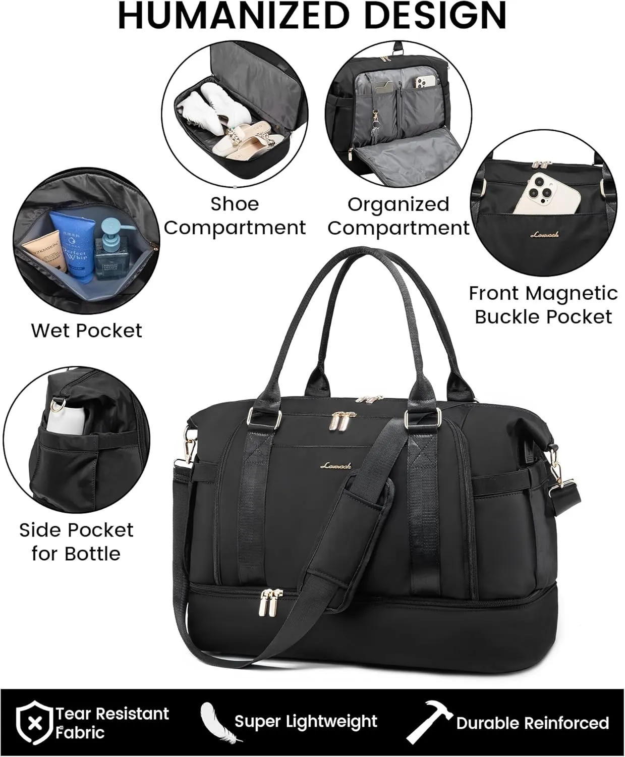 Gym Bag LOVEVOOK Travel Duffel Bag with USB Charging Port,Weekender Bags for Women with Shoe Compartment,Carry on Overnight Bag with Toiletry Bag,Hospital Bags for Labor and Deliver