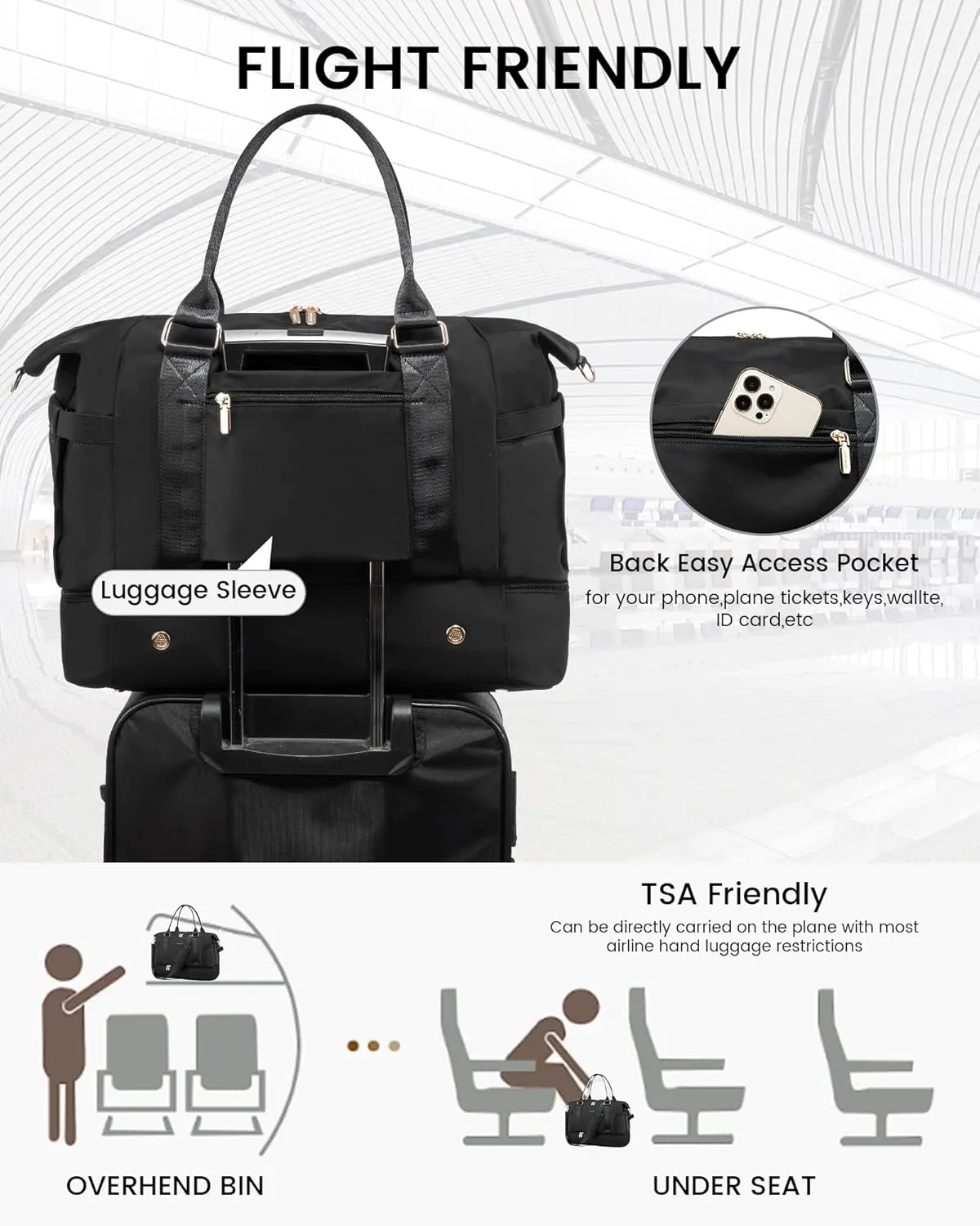 Gym Bag LOVEVOOK Travel Duffel Bag with USB Charging Port,Weekender Bags for Women with Shoe Compartment,Carry on Overnight Bag with Toiletry Bag,Hospital Bags for Labor and Deliver