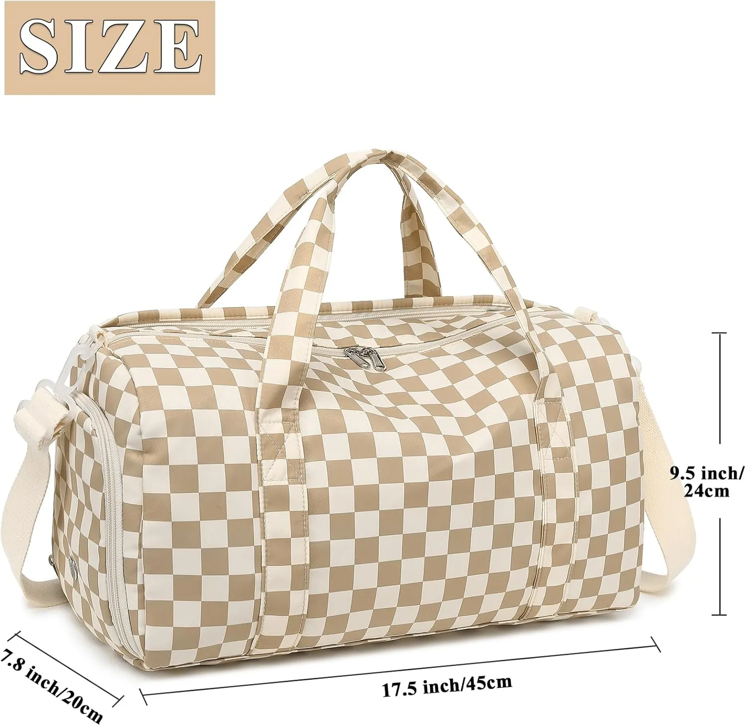 Gym Bag Sports Duffle Bag with Wet Pocket Weekender Overnight Bag with Waterproof Shoe Pouch and Air Hole for Girls Kids Women Travel Foldable Bag