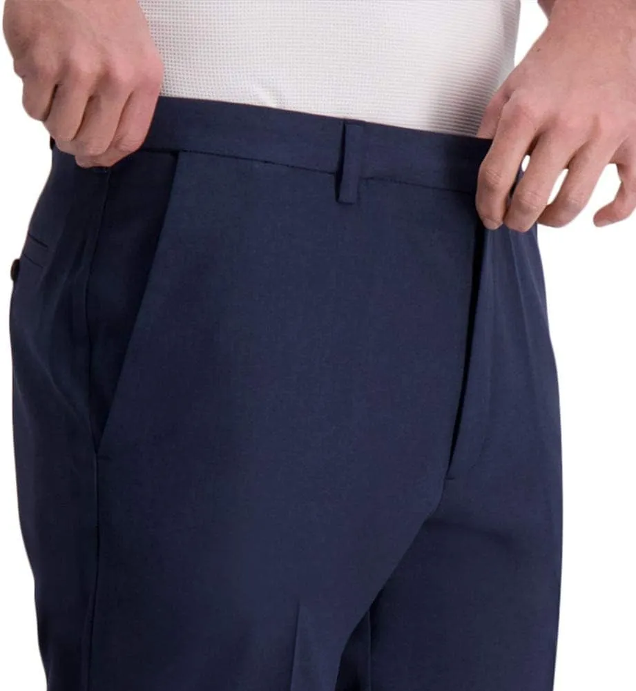 Haggar Men's Cool Right Performance Flex Solid Classic Fit Flat Front Pant