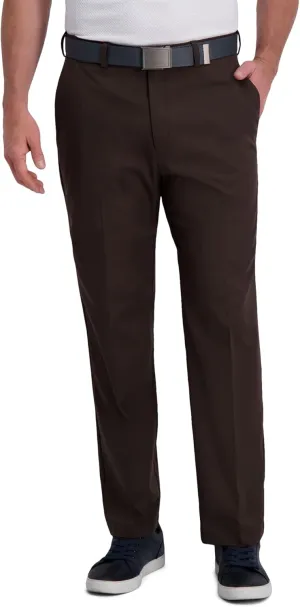 Haggar Men's Cool Right Performance Flex Solid Classic Fit Flat Front Pant