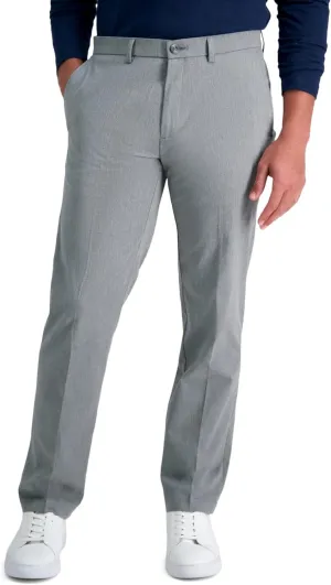 Haggar Men's Iron Free Premium Khaki Straight Fit Flat Front Flex Waistband Casual Pant
