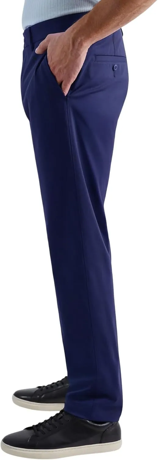 Haggar Men's Sport Travel Performance Straight Fit Flat Front Stretch Casual Pant