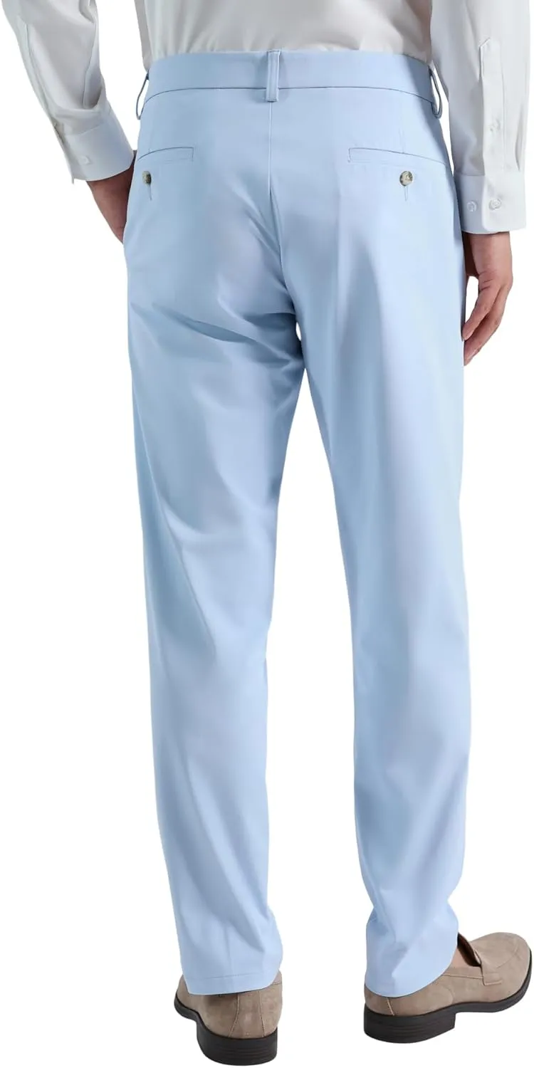 Haggar Men's Sport Travel Performance Straight Fit Flat Front Stretch Casual Pant