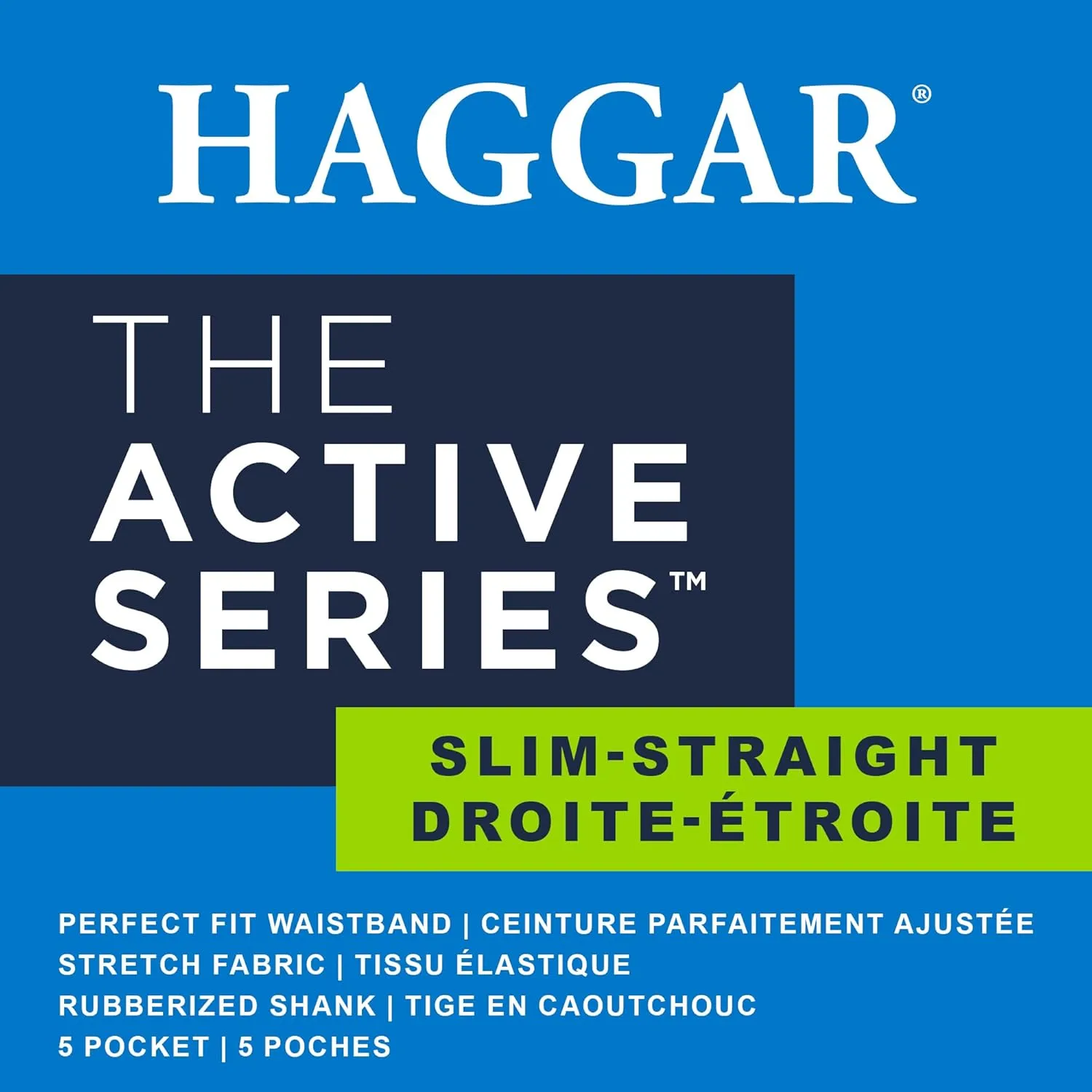Haggar Men's The Active Series Slim/Straight Fit Flat Front Pant
