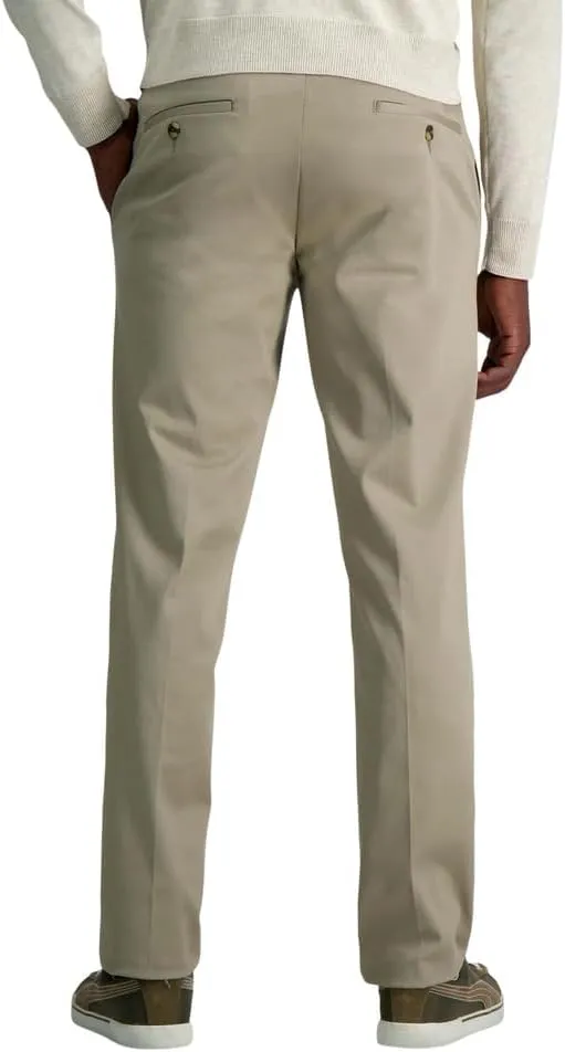 Haggar Men's Wrinkle Free Straight Fit Flat Front Khaki Pant