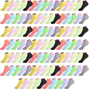 Handepo 100 Pair Low Cut Ankle Socks for Women Athletic Bulk Socks for Running Casual Outdoor Activities