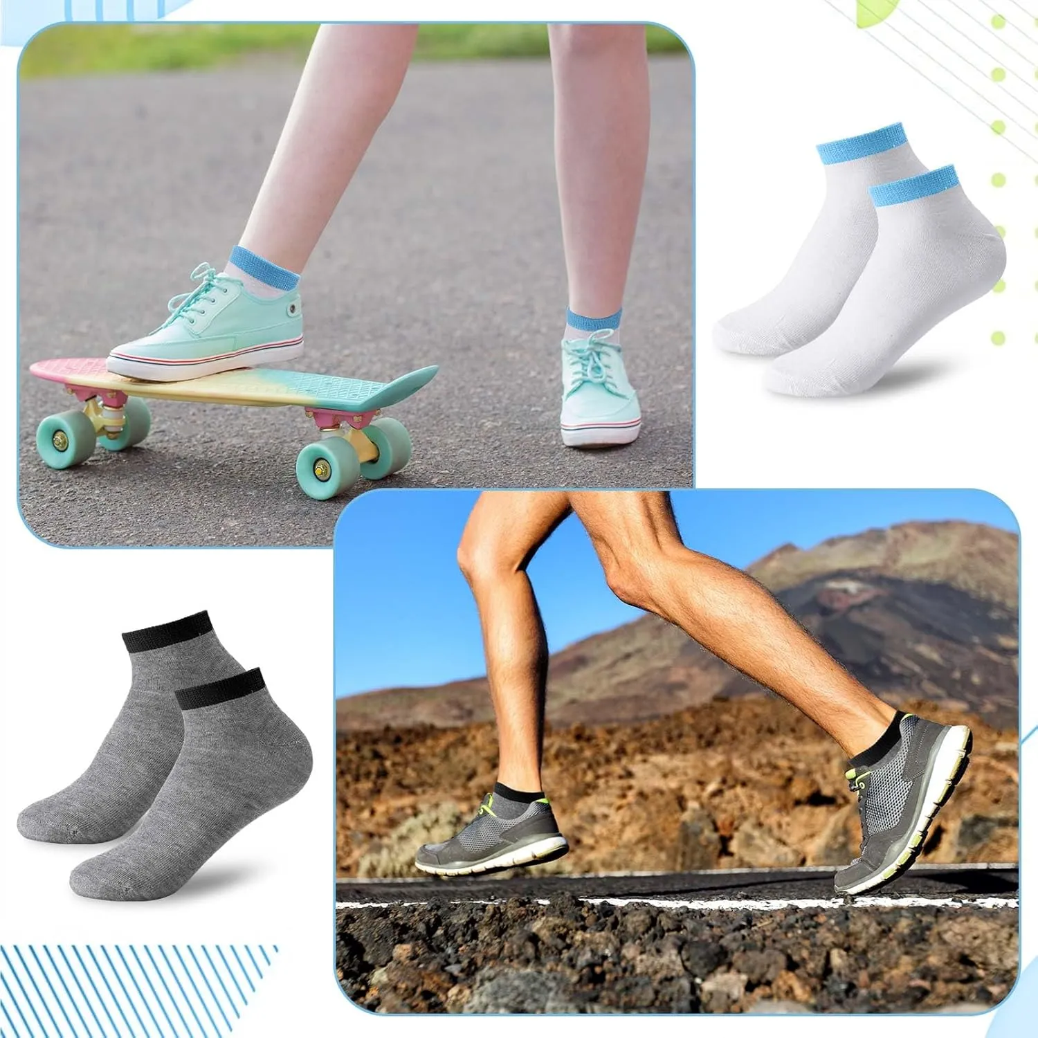 Handepo 100 Pair Low Cut Ankle Socks for Women Athletic Bulk Socks for Running Casual Outdoor Activities