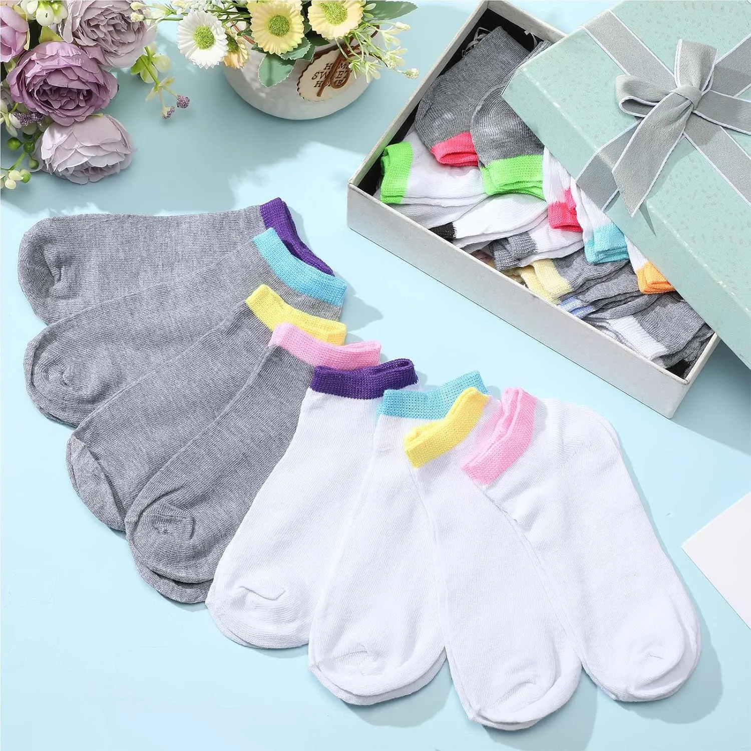 Handepo 100 Pair Low Cut Ankle Socks for Women Athletic Bulk Socks for Running Casual Outdoor Activities
