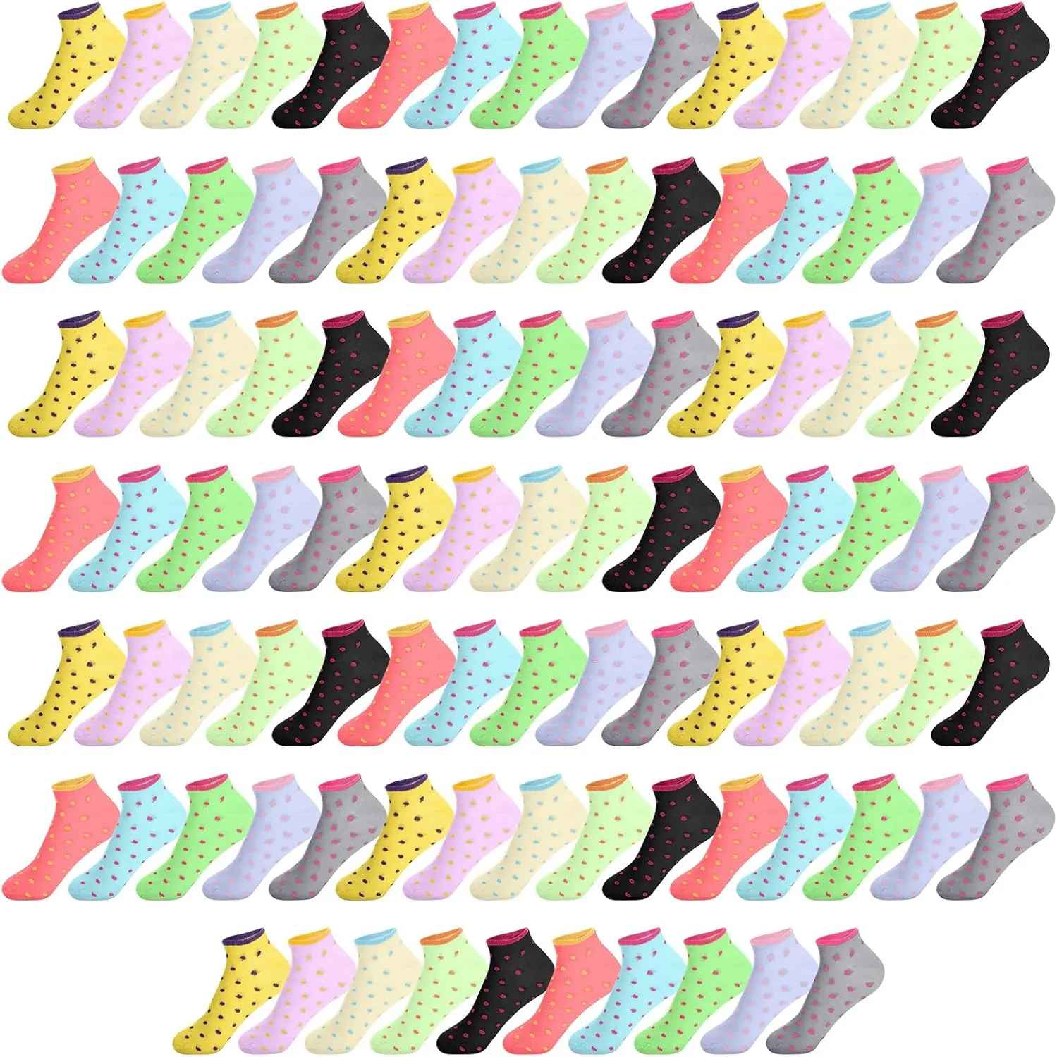 Handepo 100 Pair Low Cut Ankle Socks for Women Athletic Bulk Socks for Running Casual Outdoor Activities