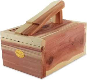 HANGERWORLD Natural Cedar Wood Shoe Shine Box with Foot Rest