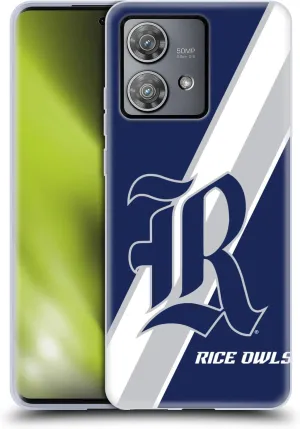 Head Case Designs Officially Licensed Rice University Stripes Soft Gel Case Compatible with Motorola Edge 40 Neo 5G