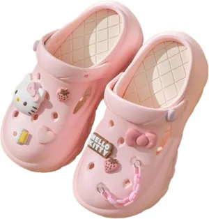 Hello Kitty Cake Heart Strawberry Clogs Slip on Water Shoes Casual Summer for Adults