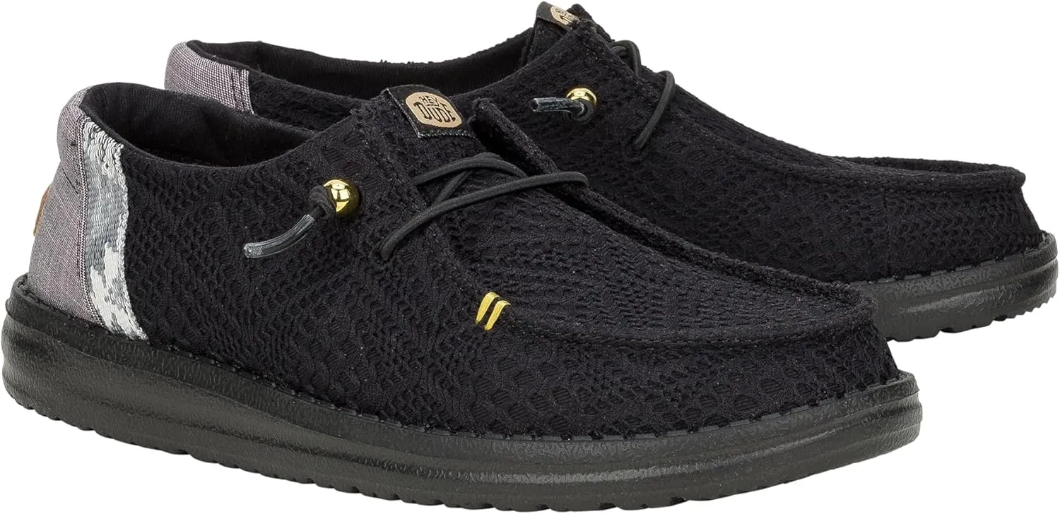 Hey Dude Women Wendy Boho Crochet Black/Black 8 Medium