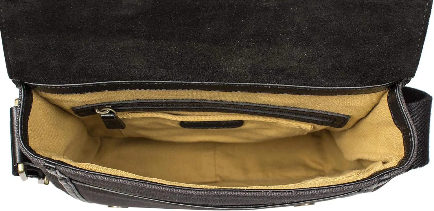 Hidesign Aiden Genuine Leather Medium Crossbody Men/Women Shoulder Messenger Bag/Travel Bag / 10.5" iPad Bag, Charcoal
