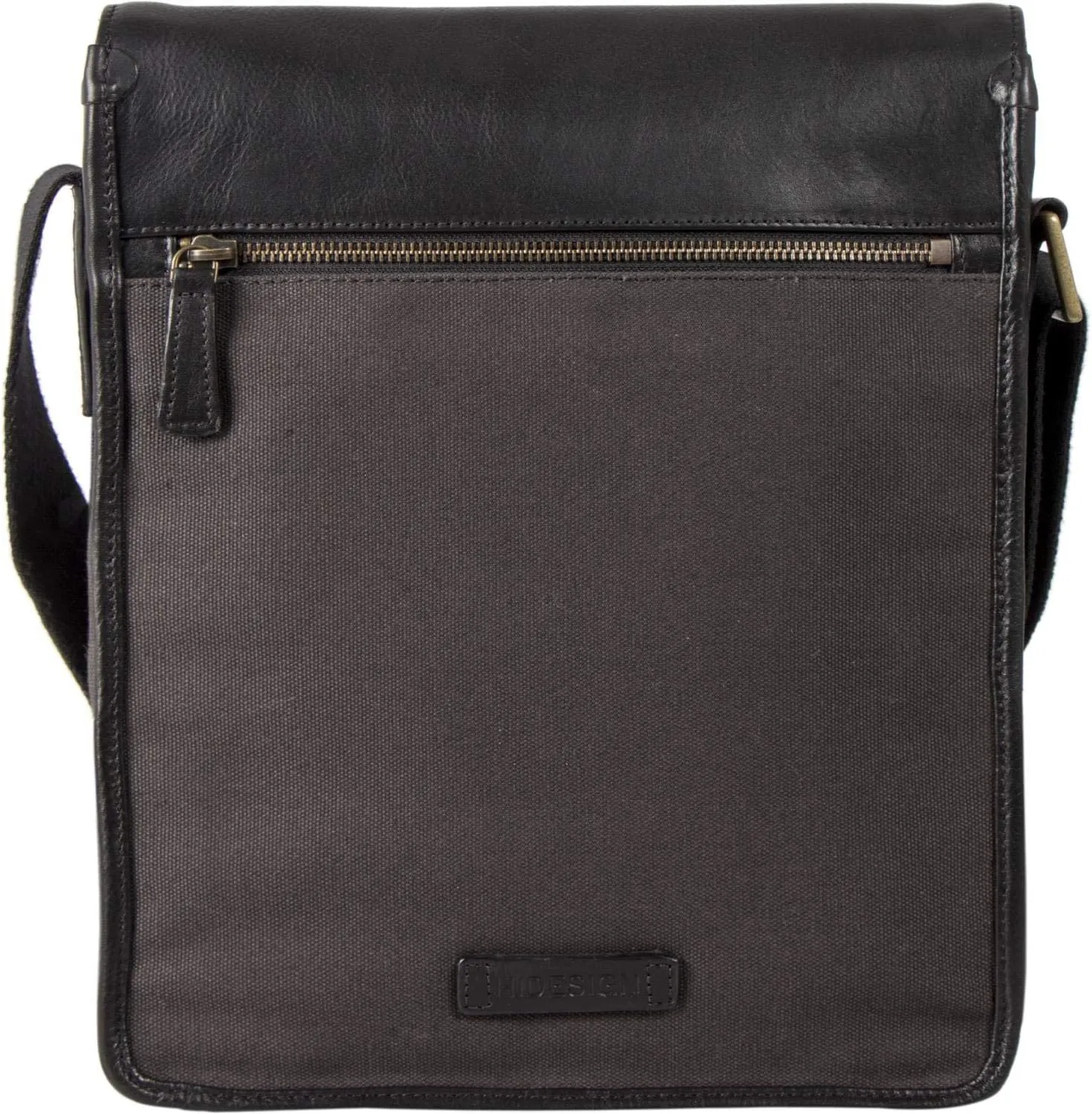 Hidesign Aiden Genuine Leather Medium Crossbody Men/Women Shoulder Messenger Bag/Travel Bag / 10.5" iPad Bag, Charcoal