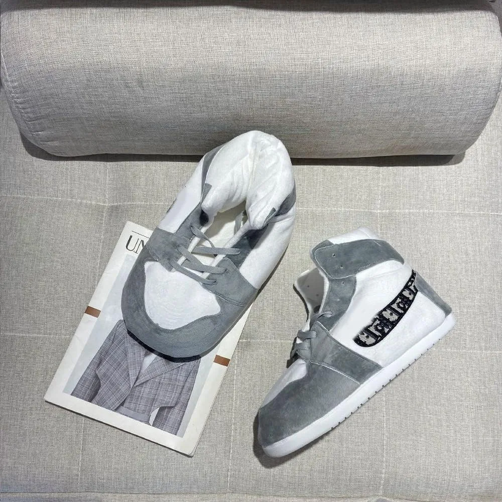 High Top Sneaker Slippers Unisex One-Size Ultra Comfy and Cozy House Fluffy Slippers for Men and Women